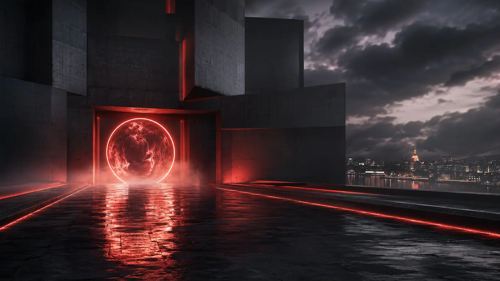 Brutalist portal over Istanbul